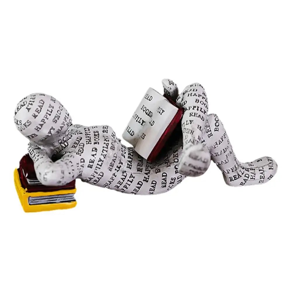 Decorative Bookworm Sculpture made of high-quality resin, measuring 30cm, showcasing an elegant literary accent for home decor. 8