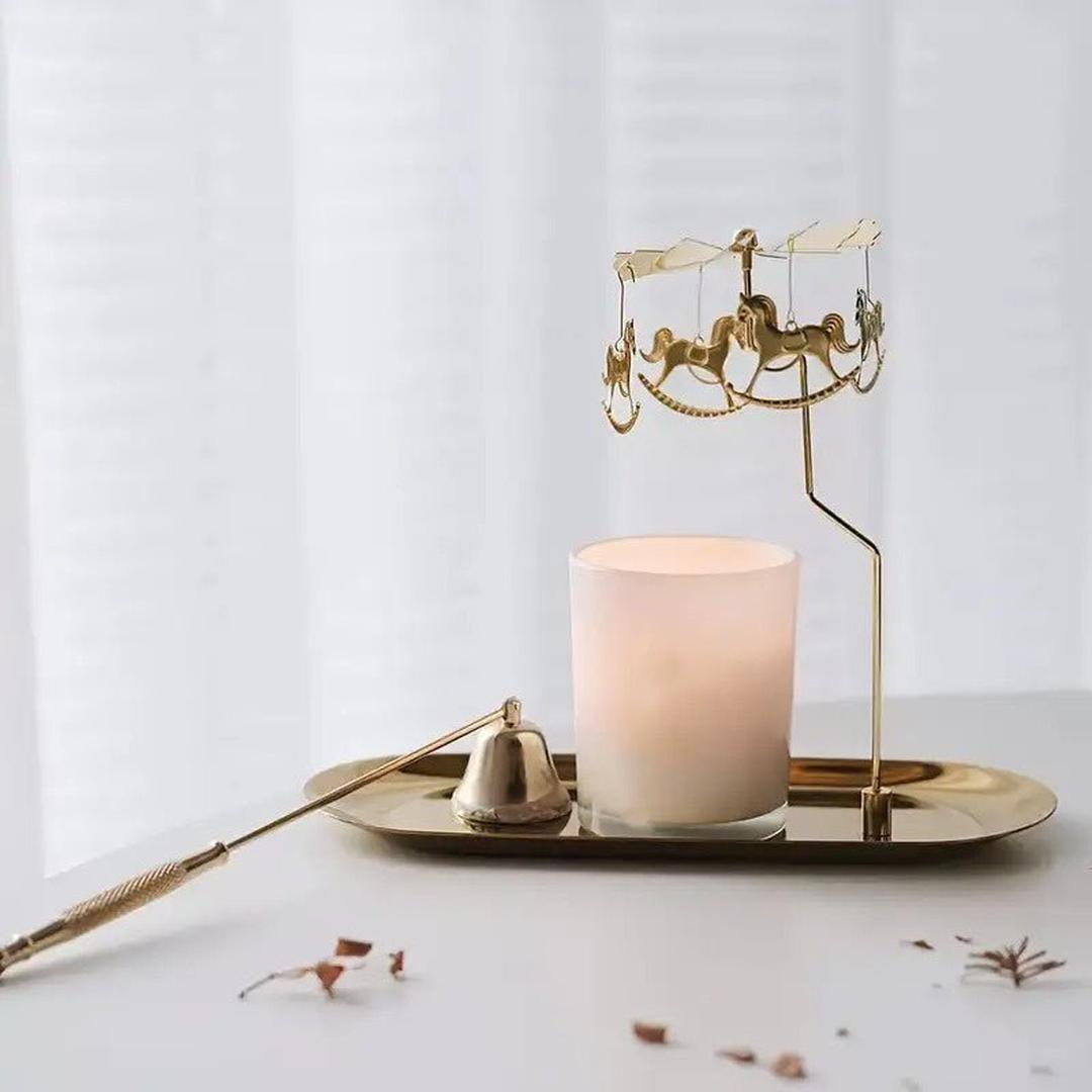 Decorative Candle Holder with Rotating Charms