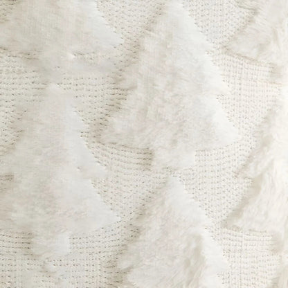 Decorative cushion cover featuring a textured Christmas tree pattern, plush material, and square shape measuring 45 x 45 cm, perfect for holiday decor. 7