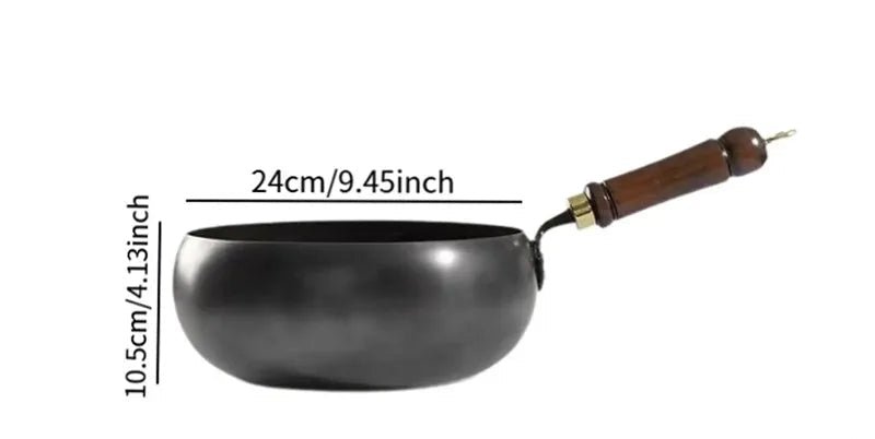 Deep Iron Wok Pan with Lid featuring a non-stick surface, ideal for induction cooking and versatile meal preparation, showcasing its sleek design and functionality. 5