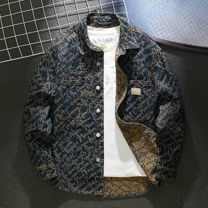 Denim jacket featuring intricate embroidery and a comfortable fit, perfect for stylish casual wear. 0