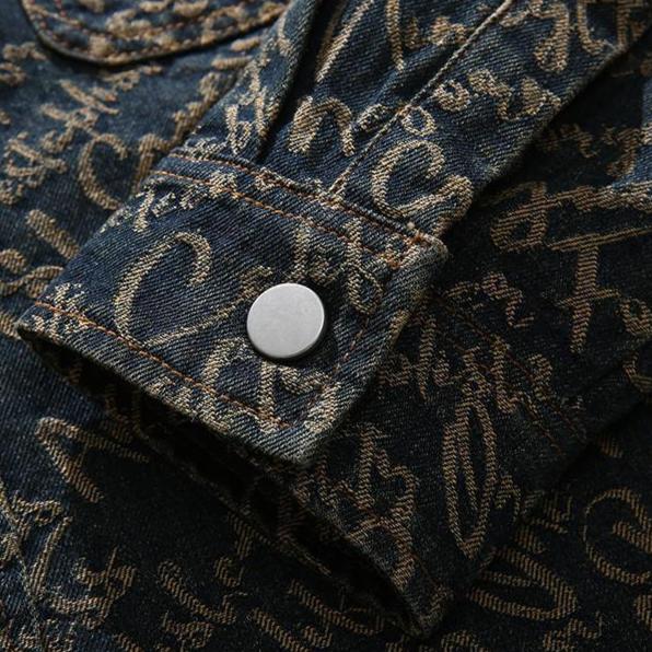 Denim jacket featuring intricate embroidery and a comfortable fit, perfect for stylish casual wear. 6