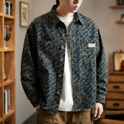 Denim jacket featuring intricate embroidery and a comfortable fit, perfect for stylish casual wear. 1