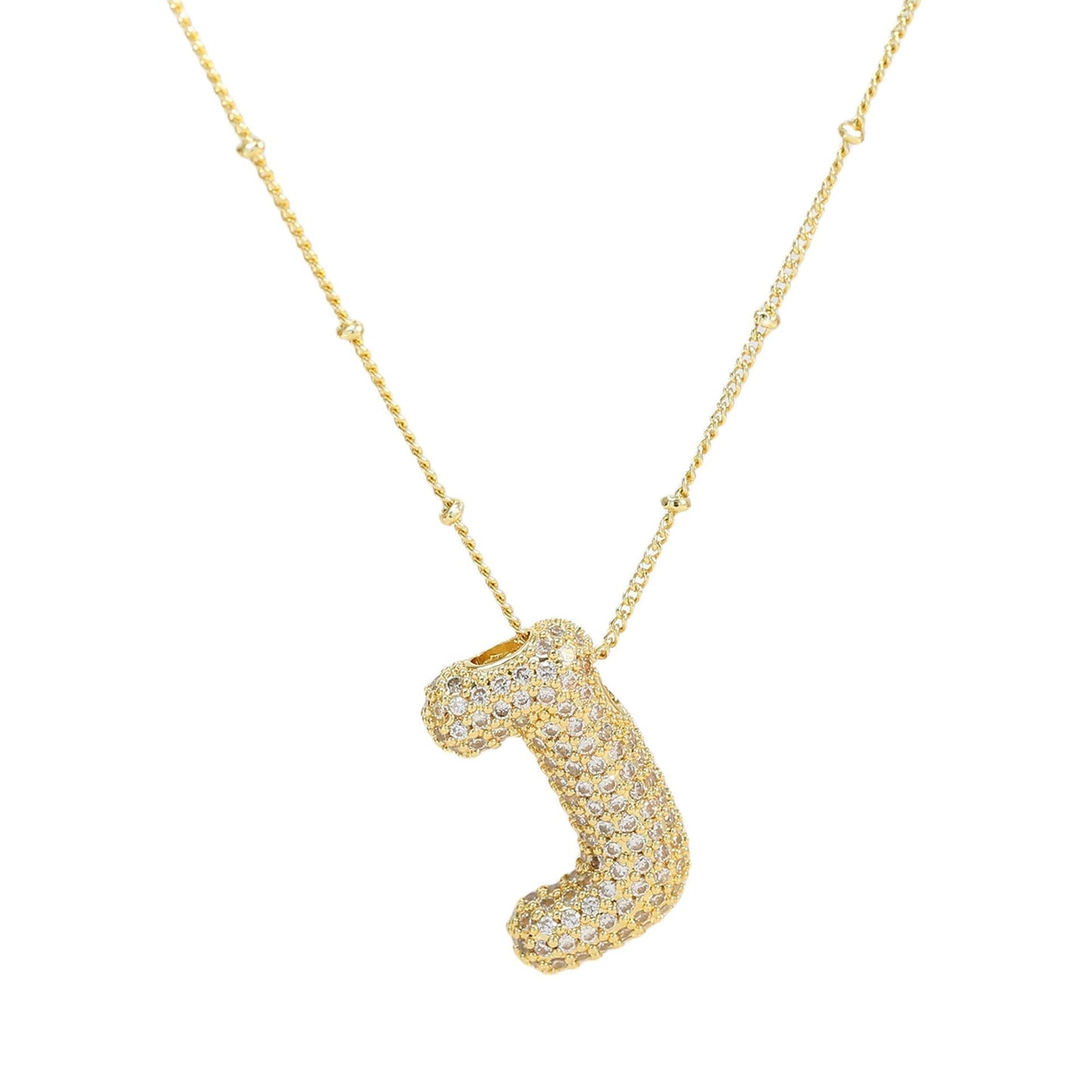 Personalized diamond initial necklace featuring bubble diamonds, elegant 50cm (20in) design, perfect for special occasions and gifts. 39