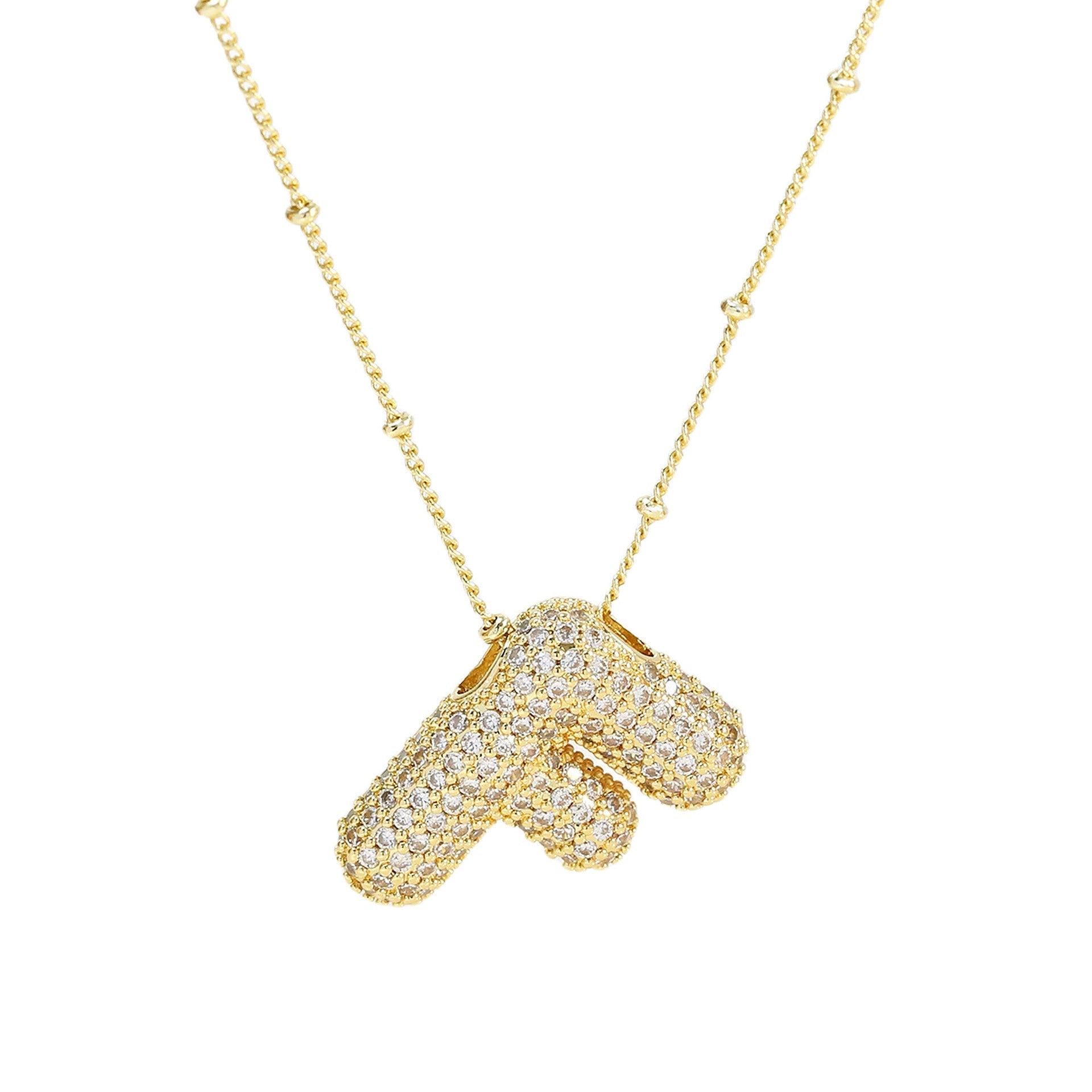 Personalized diamond initial necklace featuring bubble diamonds, elegant 50cm (20in) design, perfect for special occasions and gifts. 13