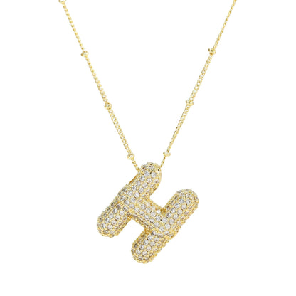 Personalized diamond initial necklace featuring bubble diamonds, elegant 50cm (20in) design, perfect for special occasions and gifts. 48