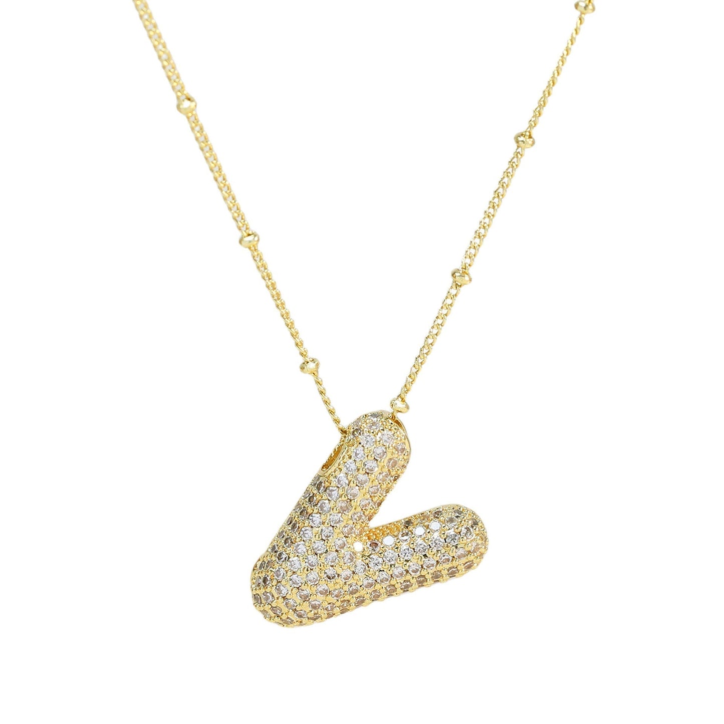 Personalized diamond initial necklace featuring bubble diamonds, elegant 50cm (20in) design, perfect for special occasions and gifts. 45