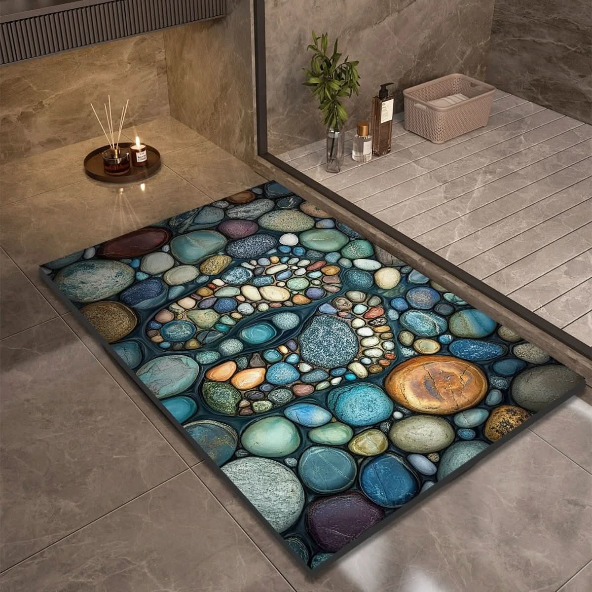Diatomaceous Earth Bath Mat featuring a quick-drying non-slip design, available in modern sizes from 40×60 cm to 60× 8
