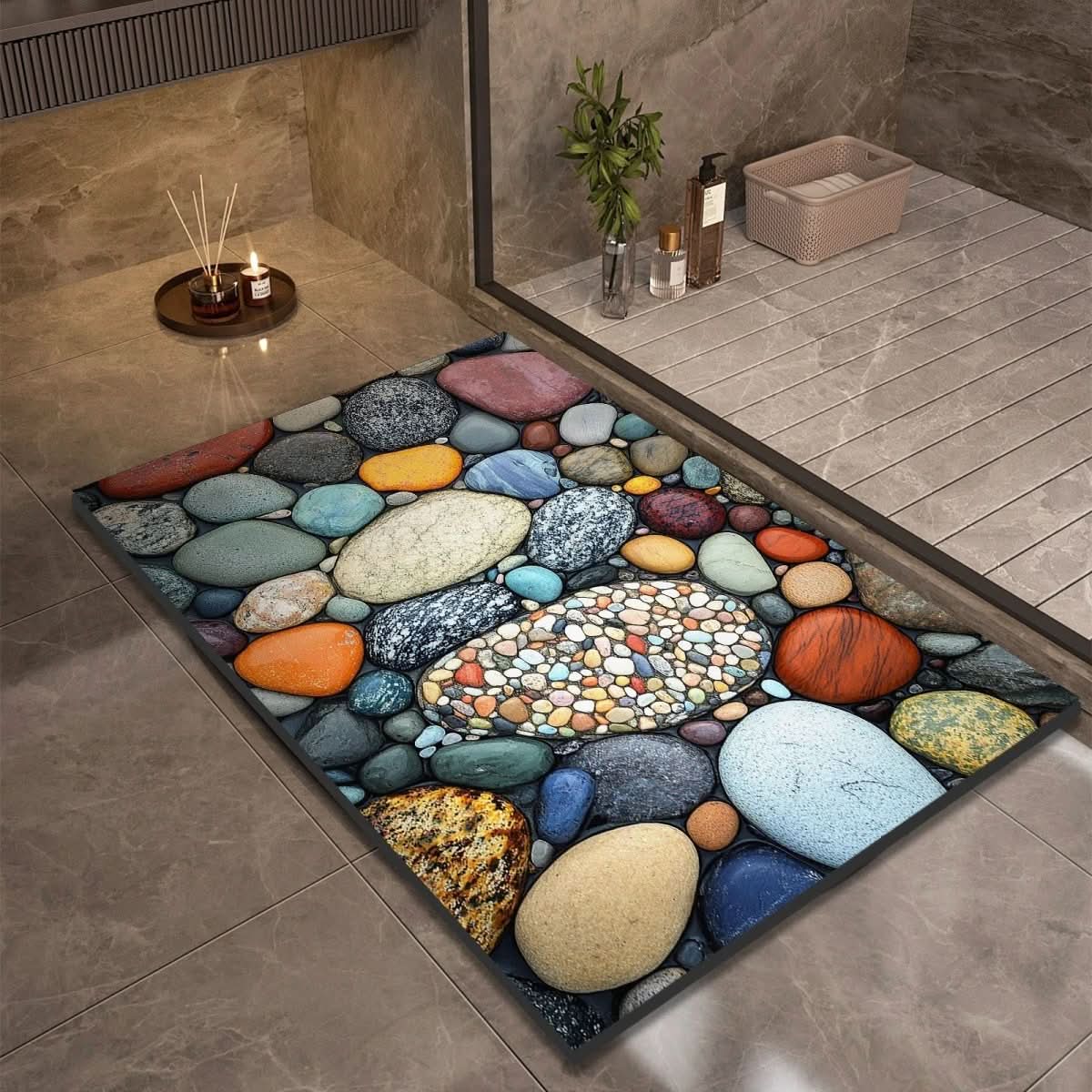 Diatomaceous Earth Bath Mat featuring a quick-drying non-slip design, available in modern sizes from 40×60 cm to 60× 7