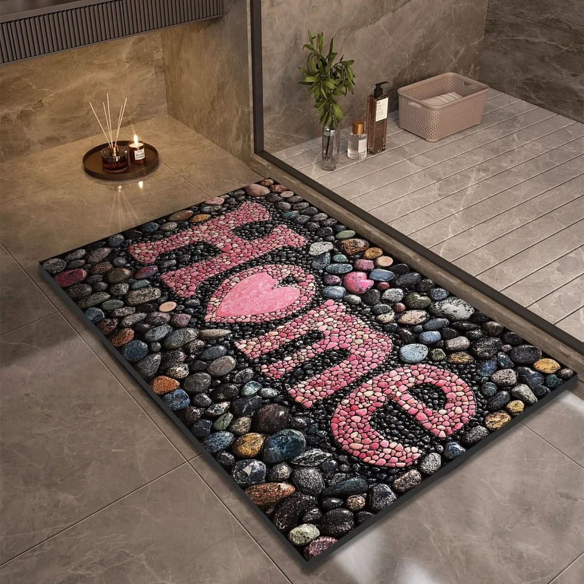 Diatomaceous Earth Bath Mat featuring a quick-drying non-slip design, available in modern sizes from 40×60 cm to 60× 4