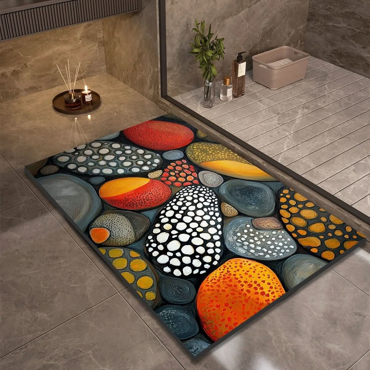 Diatomaceous Earth Bath Mat featuring a quick-drying non-slip design, available in modern sizes from 40×60 cm to 60× 1