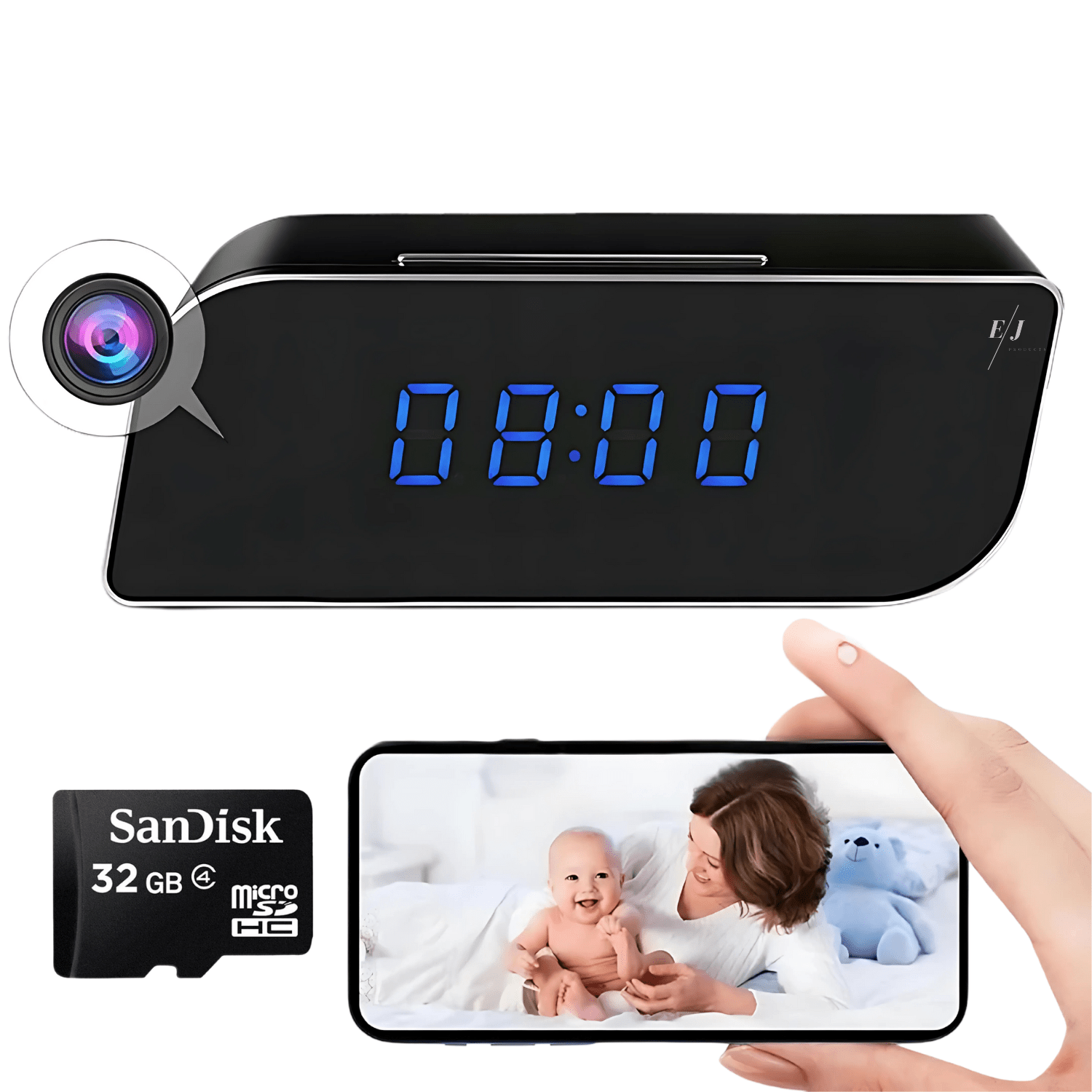 Digital Alarm Clock with Hidden HD Camera and Night Vision – Smart Motion Detection Surveillance Device 2