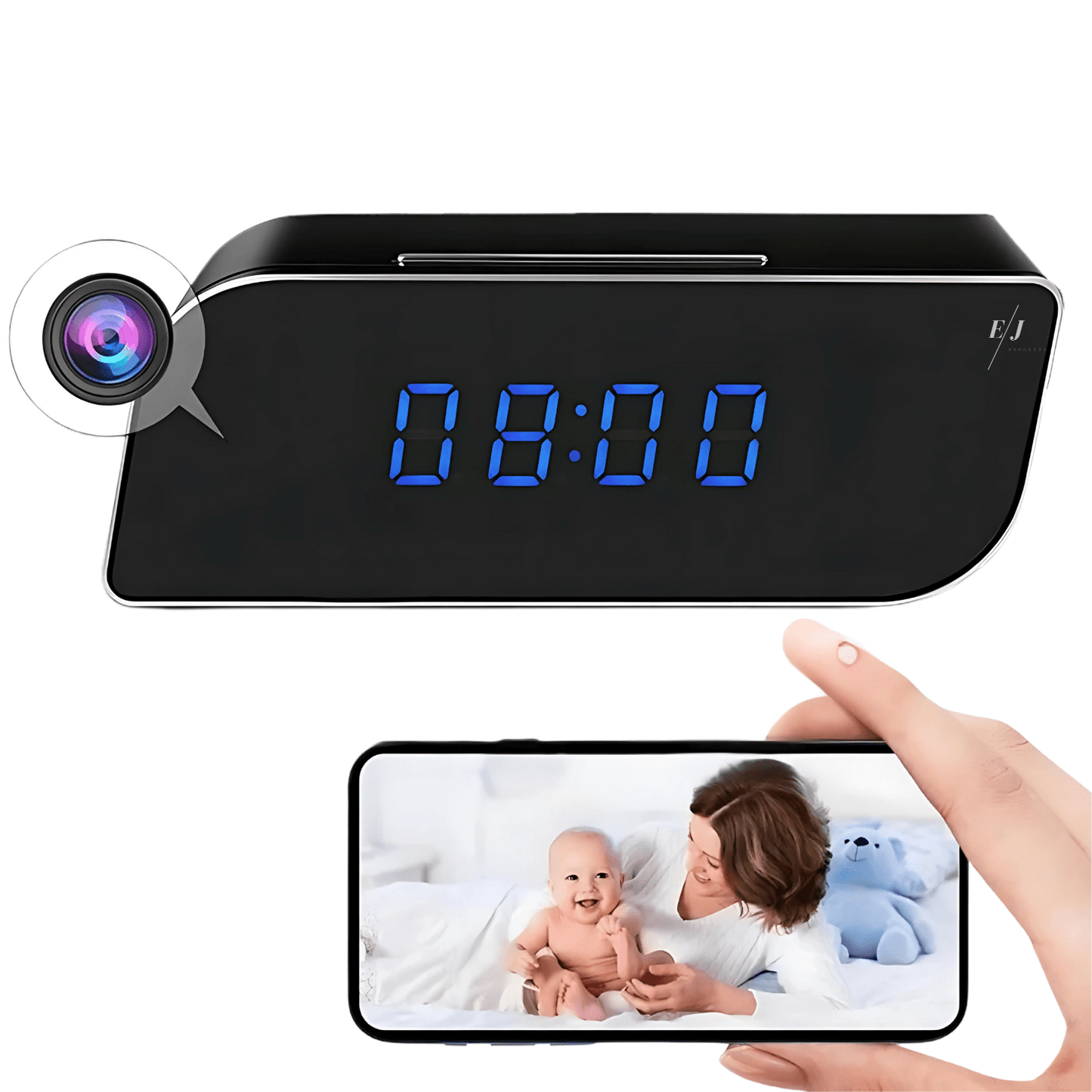 Digital Alarm Clock with Hidden HD Camera and Night Vision – Smart Motion Detection Surveillance Device 0