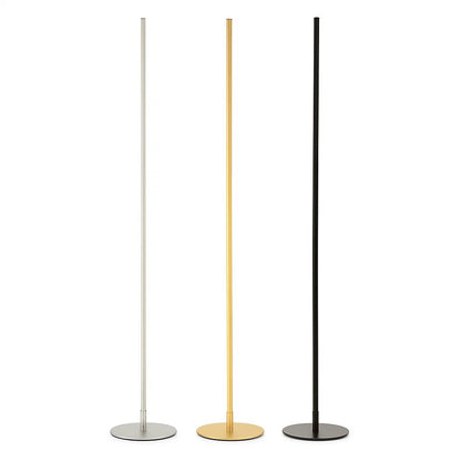 Dimmable LED floor lamp with remote control featuring a sleek modern design, perfect for enhancing the ambiance of your living room. 2