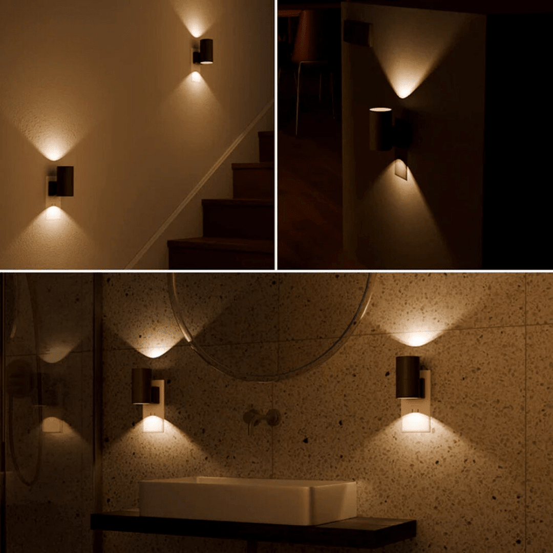 Dimmable LED plug-in lamp with sensor featuring a modern industrial design, ideal for easy installation in any room. 3