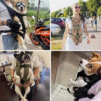 Dog Carrier Bag with Adjustable Straps, perfect for handsfree travel with small dogs, made of durable nylon for comfort and convenience. 2