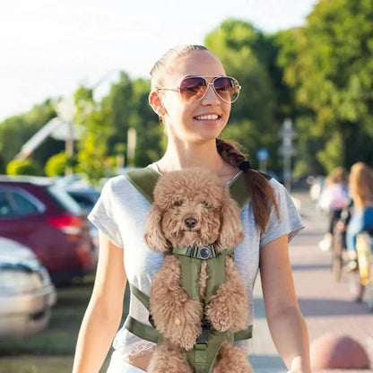 Dog Carrier Bag with Adjustable Straps, perfect for handsfree travel with small dogs, made of durable nylon for comfort and convenience. 1
