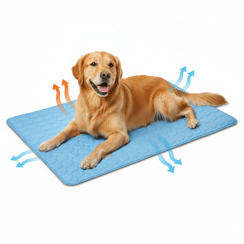 Dog cooling mat featuring self-cooling fabric and waterproof design, perfect for keeping pets comfortable; suitable for both dogs and cats, and easily washable for convenience 6