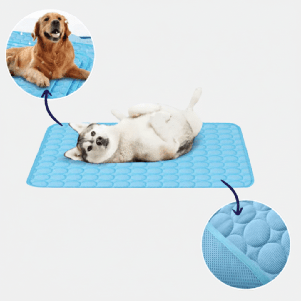 Dog cooling mat featuring self-cooling fabric and waterproof design, perfect for keeping pets comfortable; suitable for both dogs and cats, and easily washable for convenience 2