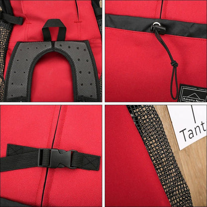 Dog travel bag made of breathable nylon with an ergonomic design, ideal for small to medium breeds, ensuring comfort for pets during travel. 4