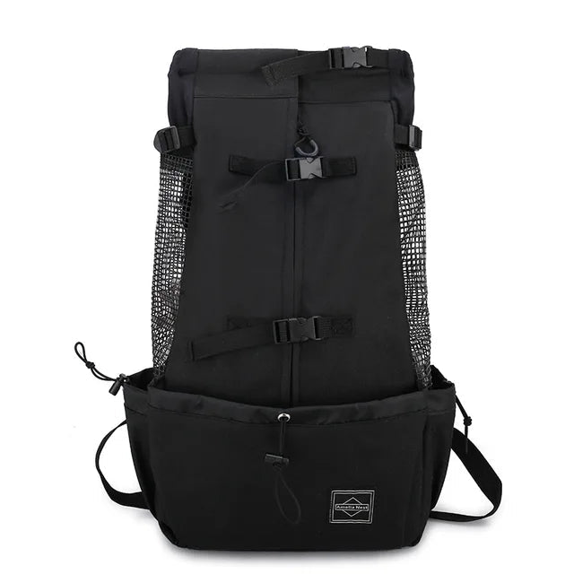 Dog travel bag made of breathable nylon with an ergonomic design, ideal for small to medium breeds, ensuring comfort for pets during travel. 0