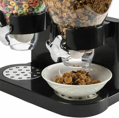 Double Cereal Dispenser with Portion Control featuring durable acrylic storage, perfect for organizing cereals and snacks in the kitchen. 7