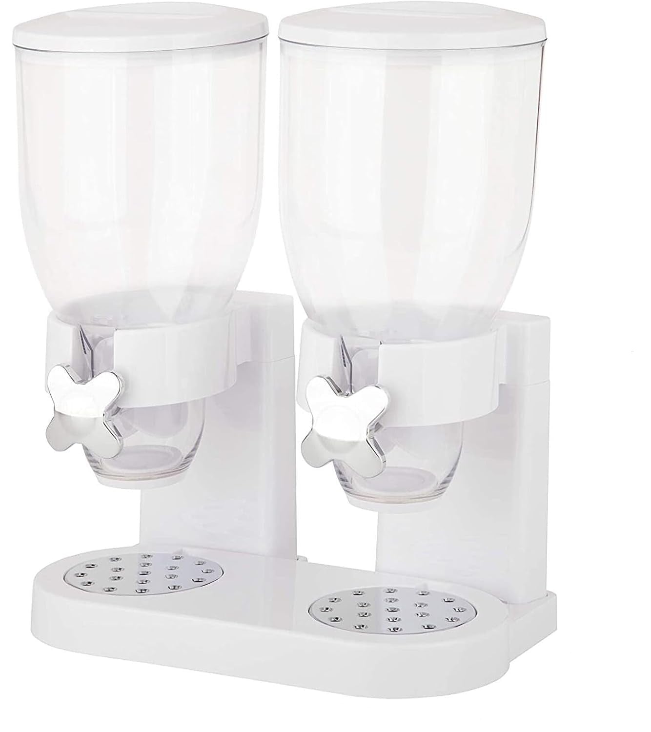 Double Cereal Dispenser with Portion Control featuring durable acrylic storage, perfect for organizing cereals and snacks in the kitchen. 3