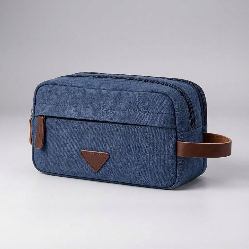 Double Compartment Toiletry Bag with Waterproof Lining – Durable Canvas Travel Organizer for Men and Women 7