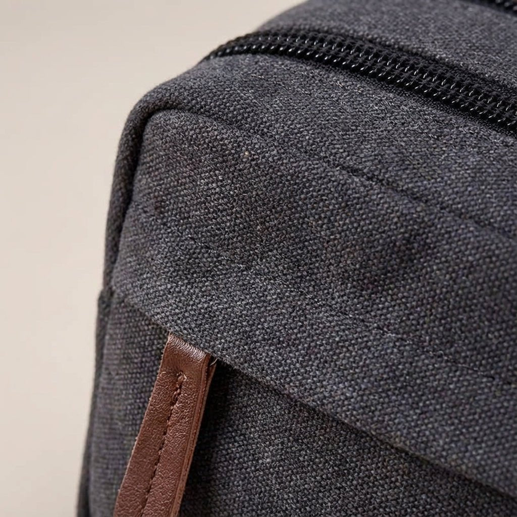 Double Compartment Toiletry Bag with Waterproof Lining – Durable Canvas Travel Organizer for Men and Women 3