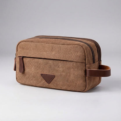 Double Compartment Toiletry Bag with Waterproof Lining – Durable Canvas Travel Organizer for Men and Women 8