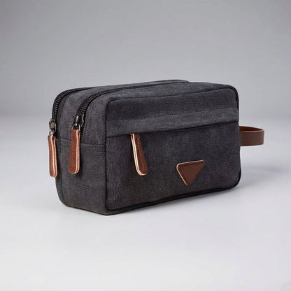 Double Compartment Toiletry Bag with Waterproof Lining – Durable Canvas Travel Organizer for Men and Women 2