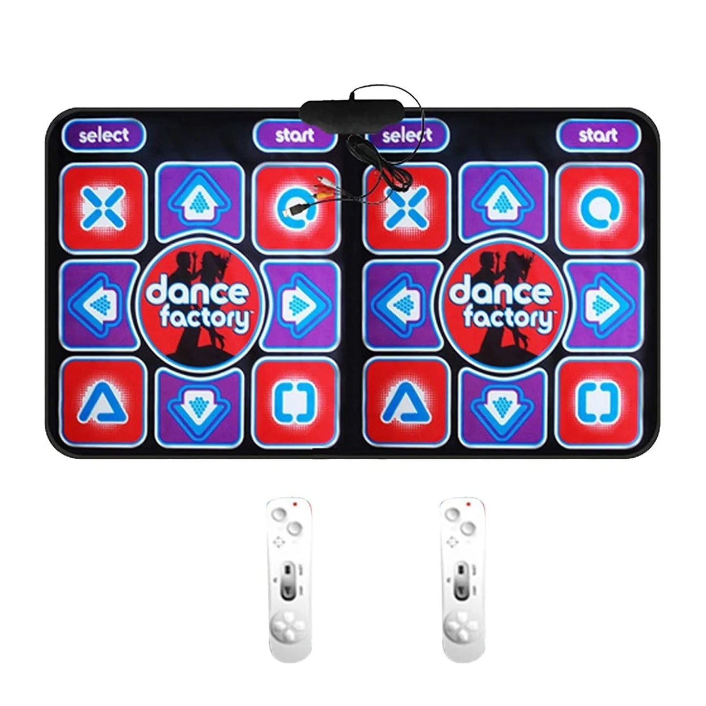 Double Dance Mat with Remote Control, featuring a non-slip design for PC and TV use, perfect for interactive fitness and rhythmic dance workouts. 4