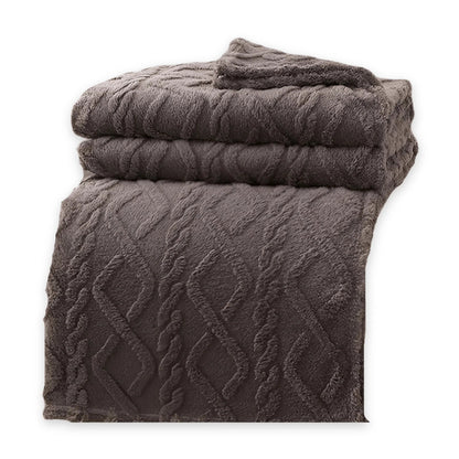 Double-layer fleece blanket featuring a stylish geometric design, perfect for cozying up on chilly nights; soft, breathable, and machine washable plush throw blanket ideal 6