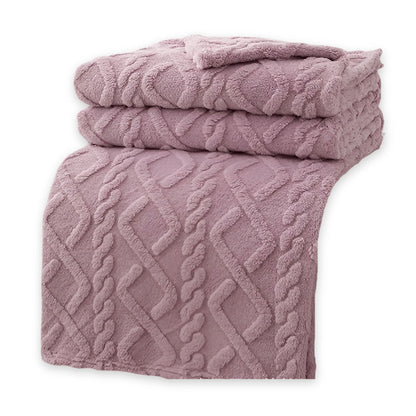 Double-layer fleece blanket featuring a stylish geometric design, perfect for cozying up on chilly nights; soft, breathable, and machine washable plush throw blanket ideal 2
