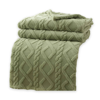 Double-layer fleece blanket featuring a stylish geometric design, perfect for cozying up on chilly nights; soft, breathable, and machine washable plush throw blanket ideal 5