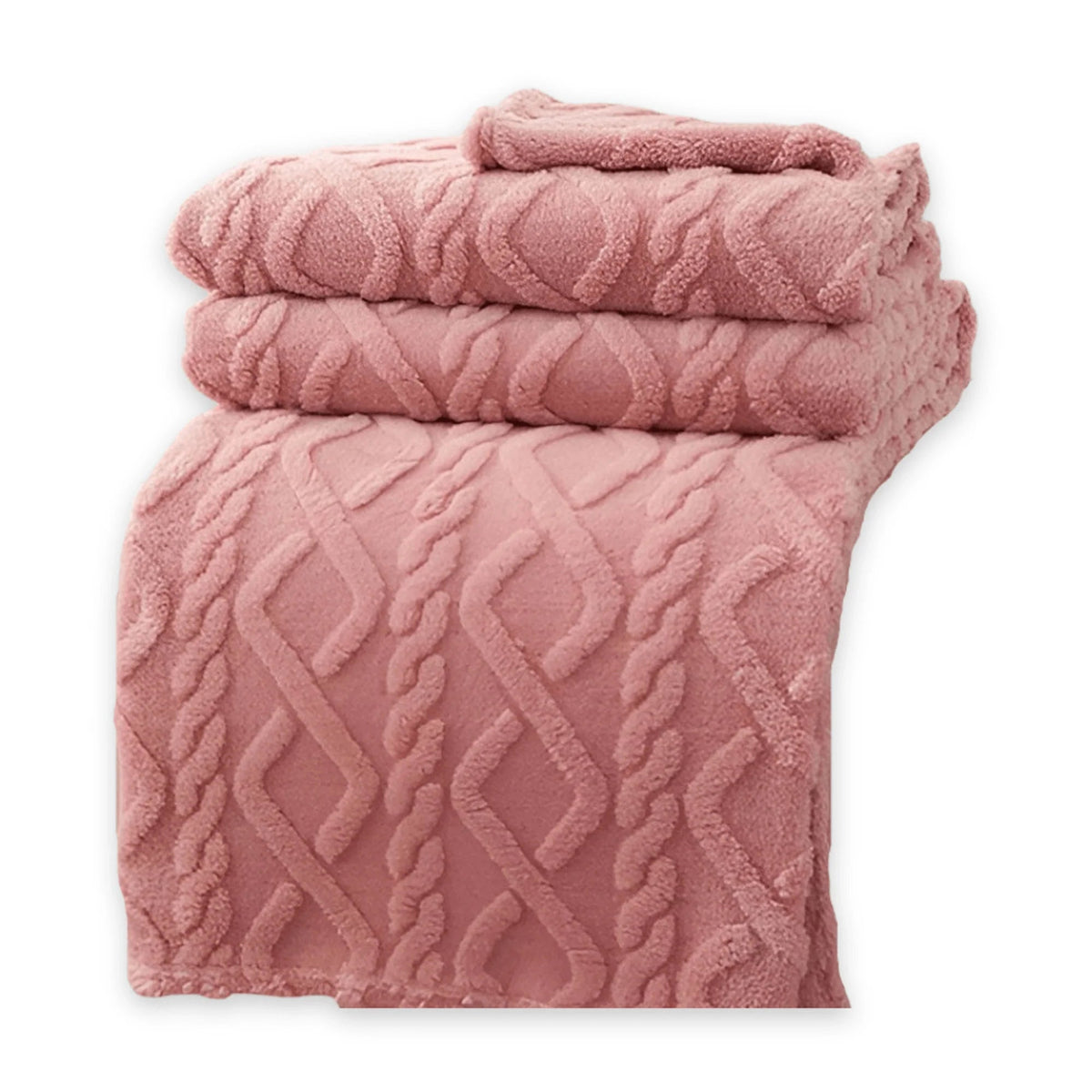 Double-layer fleece blanket featuring a stylish geometric design, perfect for cozying up on chilly nights; soft, breathable, and machine washable plush throw blanket ideal 4