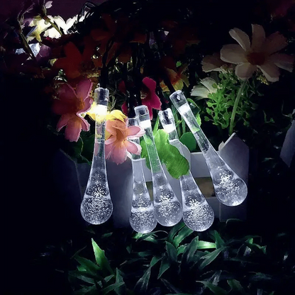 Droplet-Shaped Outdoor String Lights