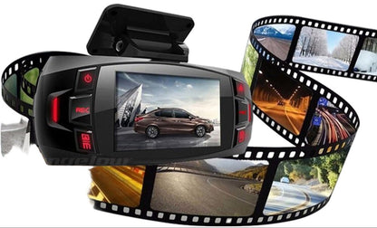Dual camera dash cam for car featuring 170° wide angle lenses and full HD recording, providing comprehensive front and rear coverage for enhanced safety and security on 2