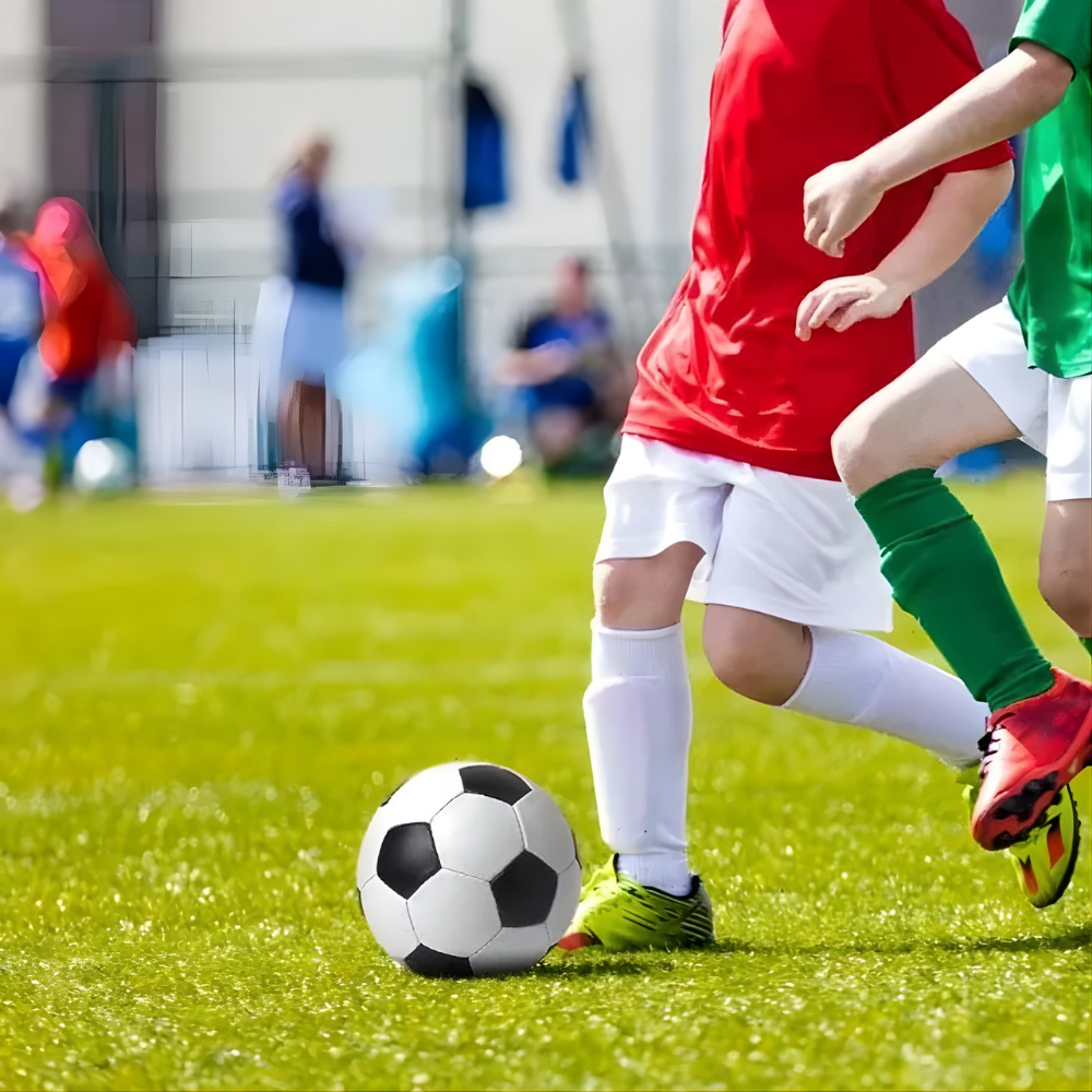 Durable PU soccer ball for training and match play, available in sizes 3, 4, and 5, featuring a vibrant design for enhanced 1