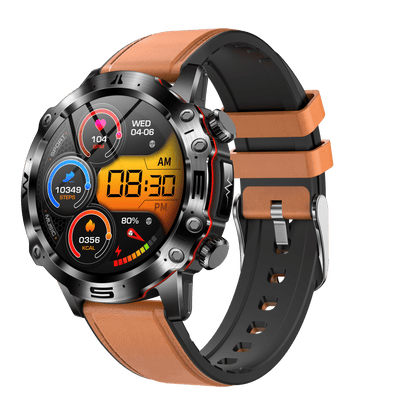 ECG Smartwatch featuring an AMOLED display, designed for health tracking and fitness monitoring with Bluetooth connectivity. 5