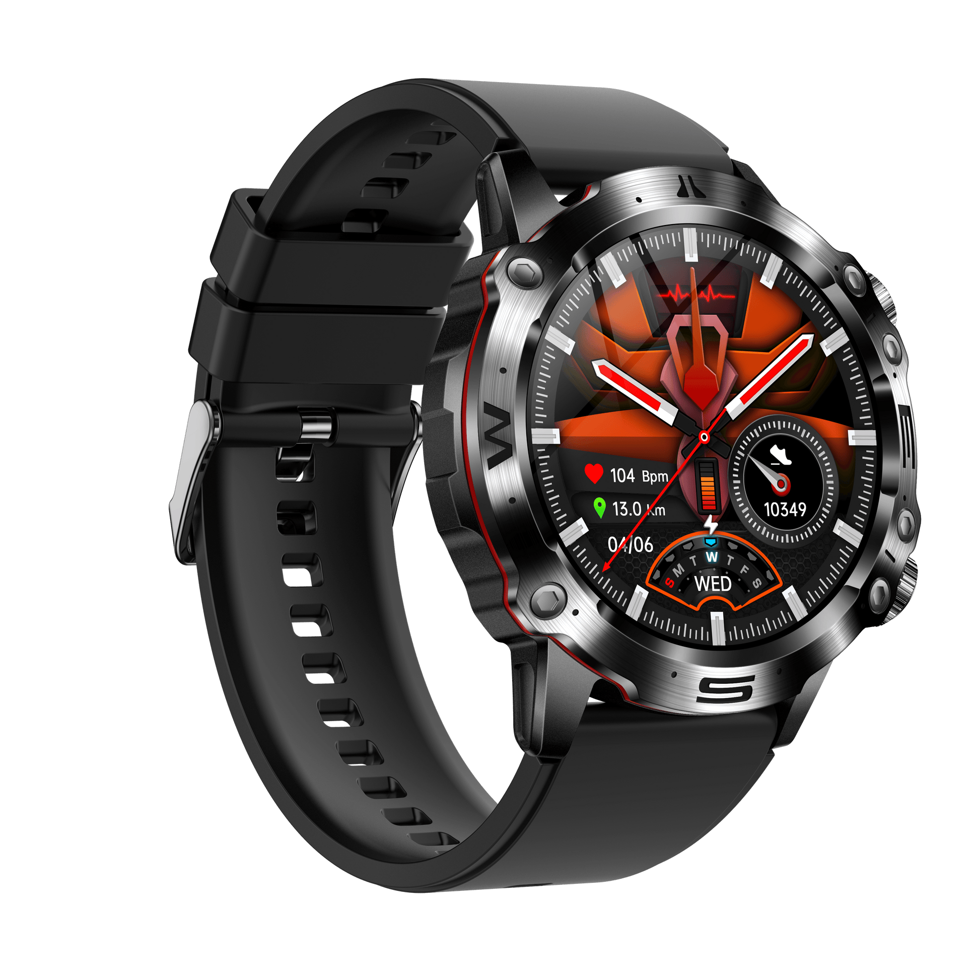 ECG Smartwatch featuring an AMOLED display, designed for health tracking and fitness monitoring with Bluetooth connectivity. 6