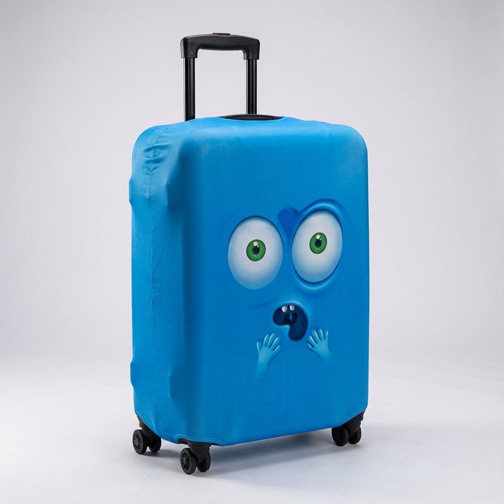 Elastic luggage cover for suitcases 46-81 cm, featuring a cheerful print design, stretchable protection, and machine washable material for durable travel safety 7