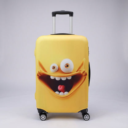 Elastic luggage cover for suitcases 46-81 cm, featuring a cheerful print design, stretchable protection, and machine washable material for durable travel safety 5