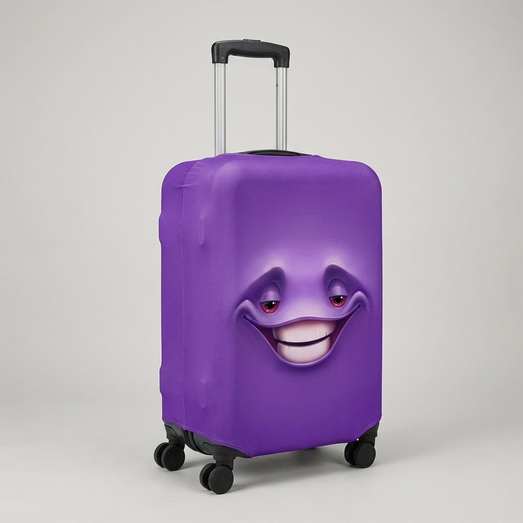 Elastic luggage cover for suitcases 46-81 cm, featuring a cheerful print design, stretchable protection, and machine washable material for durable travel safety 8