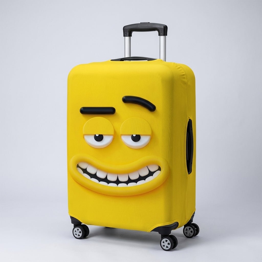 Elastic luggage cover for suitcases 46-81 cm, featuring a cheerful print design, stretchable protection, and machine washable material for durable travel safety 10