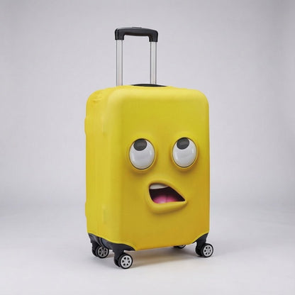 Elastic luggage cover for suitcases 46-81 cm, featuring a cheerful print design, stretchable protection, and machine washable material for durable travel safety 11