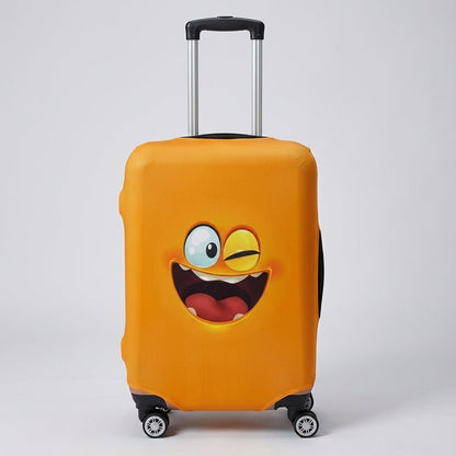 Elastic luggage cover for suitcases 46-81 cm, featuring a cheerful print design, stretchable protection, and machine washable material for durable travel safety 4