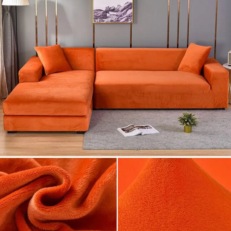 Elastic sofa cover featuring stain protection and a secure fit, designed as a washable slipcover for couches, ideal for pet-friendly homes. 5