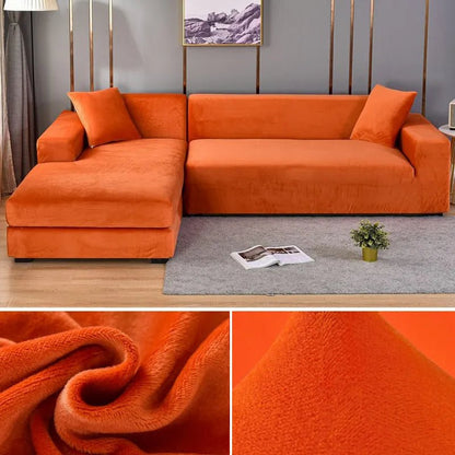 Elastic sofa cover featuring stain protection and a secure fit, designed as a washable slipcover for couches, ideal for pet-friendly homes. 5