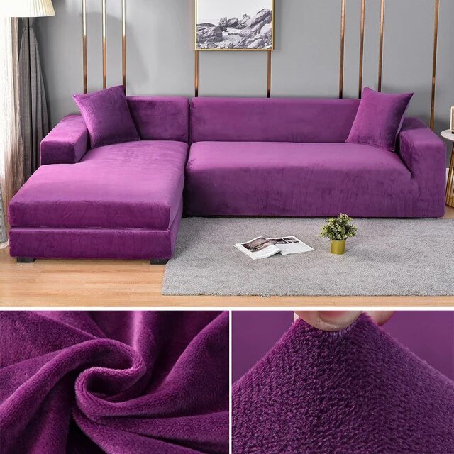 Elastic sofa cover featuring stain protection and a secure fit, designed as a washable slipcover for couches, ideal for pet-friendly homes. 17